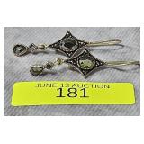 PAIR OF 1.5' STERLING SILVER HEMATITE HOOK EARRING