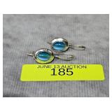 PAIR OF STERLING SILVER BLUE OPALITE EARRINGS