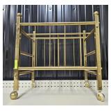 MID CENTURY BRASS MAGAZINE RACK