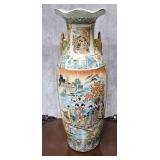 24' SATSUMA STYLE ORIENTAL FLOOR VASE