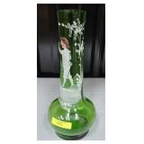 BOHEMIAN 'MARY GREGORY' STYLE 10' VASE