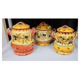 3- PC DECORATIVE 'ITALICA ITALY' CANISTER SET