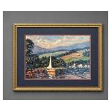 FRAMED BILL SCHMIDT 'SUNSET SAIL' PRINT