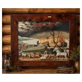FRAMED EDWARD HICKS PRINT 'TWO BY TWO'