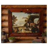 FRAMED EDWARD HICKS PRINT 'PEACEABLE KINGDON