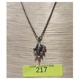 16' STERLING SILVER AMETHYST NECKLACE