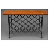 39' METAL & WALNUT WINE RACK TABLE