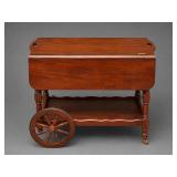 MAHOGANY DROP-LEAF TEA CART SERVER