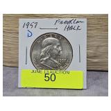 1957-D FRANKLIN HALF DOLLAR, AU