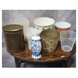 LOT OF 5- ASST. TRASH CANS