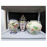 3- PIECE LOT ASST. ORIENTAL STYLE CERAMIC JARS