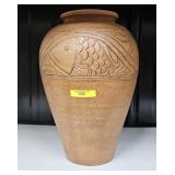 12.5' DECORATIVE STONEWARE 'FISH' VASE