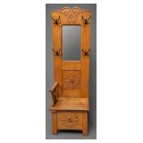 80' ANTIQUE OAK MIRRORED HALL TREE