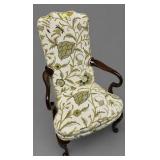HICKORY CHAIR 'CREWEL WORK' MAHOGANY ARM CHAIR