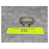 STERLING SILVER AMETHYST RING, SZ-7