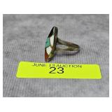 NATIVE AMERICAN TURQUOISE RING, SZ-7