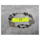 7' STERLING SILVER BLACK PEARL BRACELET