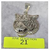 1.5' STERLING SILVER TIGER PENDANT