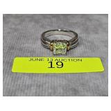 STERLING SILVER CZ ENGAGEMENT RING, SZ-8