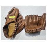 2- VINTAGE WILSON LEATHER BASEBALL GLOVES