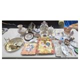 LOT OF ASST. BRASS, CERAMICS, AND HOME SECOR