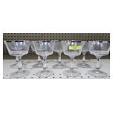 SET OF EIGHT (8) SILVER TRIMMED WINE STEMS