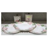 FRANCISCAN DESERT ROSE PLATES AND CANISTERS