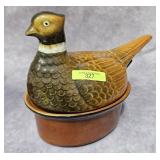 8.5' SECIA PORTUGAL PORCELAIN PHEASANT CASSEROLE