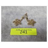 PAIR OF GOLD ON STERLING FLORAL CITRINE EARRINGS