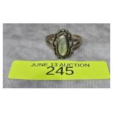 STERLING SILVER MOONSTONE RING, SZ-7.5