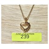 16' STERLING SILVER SAPPHIRE HEART NECKLACE