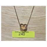 16' STERLING SILVER CZ HEART NECKLACE