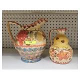 LOT OF 2- ITALIAN CERAMIC PITCHERS