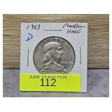 1963-D FRANKLIN HALF DOLLAR, AU