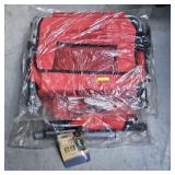 PAIR OF RED & SILVER STADIUM SEATS