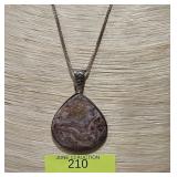 16' STERLING SILVER LACE AGATE NECKLACE
