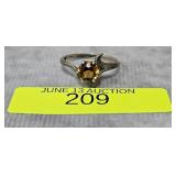 STERLING SILVER ~.5CT CITRINE RING, SZ-7