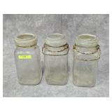 LOT OF 3- VINTAGE 'QUEEN' WIDE MOUTH JARS