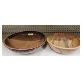 PAIR OF HAND CARVED WOODEN BOWLS