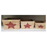 SET OF 3- NESTING BASKETS W/ HANDLES