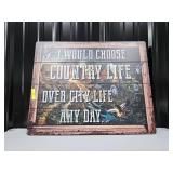 20' X 15' WOODEN COUNTRY LIFE SIGN
