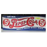 18' X 6' PORCELAIN PEPSI COLA SIGN