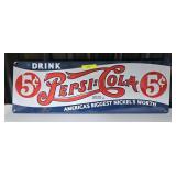 19' X 7' METAL PEPSI COLA SIGN