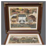 PAIR OF FRAMED 'WYSOCKI' PRIMITIVE STYLE PRINTS