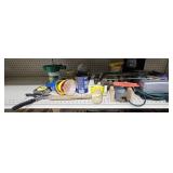 LOT OF ASST. FASTENERS, TOOLS, AND COMPRESSOR