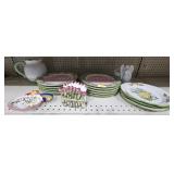 LOT OF ASST. CERAMIC PLATES, PITCHERS, AND DECOR
