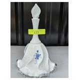 7' FENTON GLASS PAINTED SILVERCREST BELL