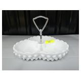 7' FENTON GLASS HOBNAIL TIDBIT TRAY