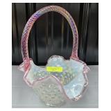 8.5' FENTON GLASS 'FRENCH DUSTY ROSE' BASKET