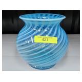 5' FENTON GLASS 'SPIRAL OPTIC VASE